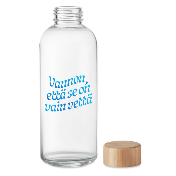 Lasinen vesipullo "Vannon, että se on vain vettä" (650ml)