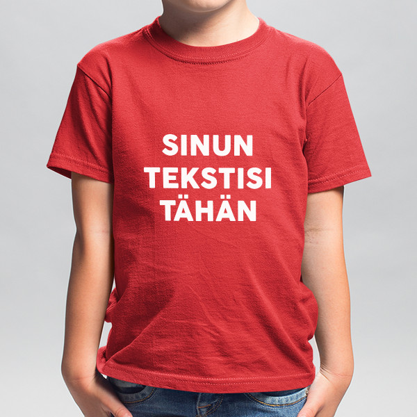 Lasten t-paita omalla tekstillä