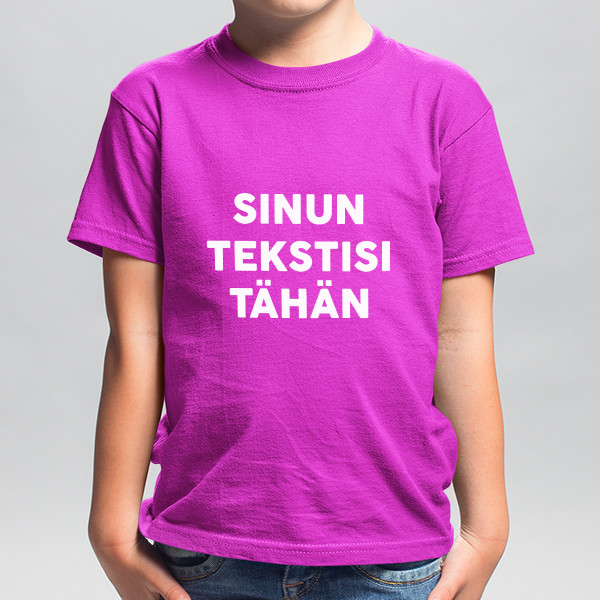 Lasten t-paita omalla tekstillä
