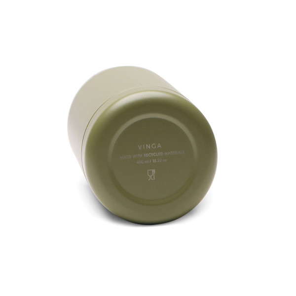 Metallinen termospullo "VINGA Parks" kaiverretulla tekstilläsi (400ml)