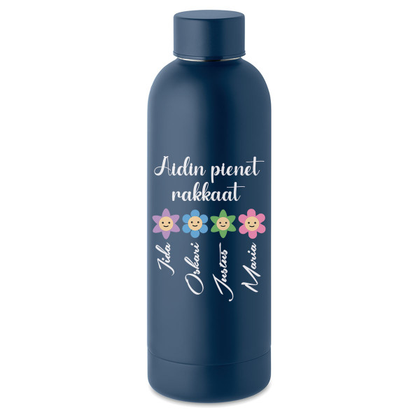 Metallinen termospullo "Äidin pienet rakkaat" valitsemillasi nimillä (500ml)