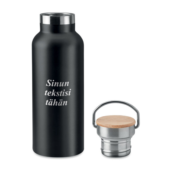 Metallinen vesipullo "HELSINKI" kaiverretulla tekstilläsi (500ml)