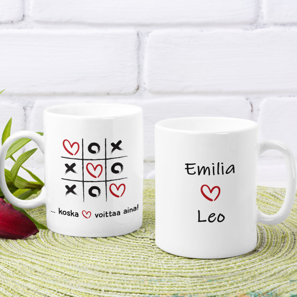 Muki "Rakkaus voittaa aina" su pasirinktais vardais