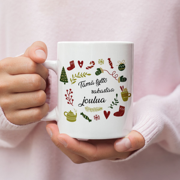 Muki "Tämä tyttö rakastaa joulua" Muki "Tämä tyttö rakastaa joulua"