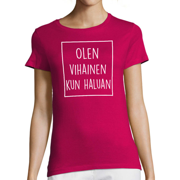 Naisten T-paita "Vihainen"