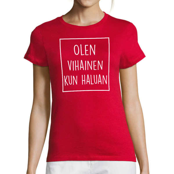 Naisten T-paita "Vihainen"