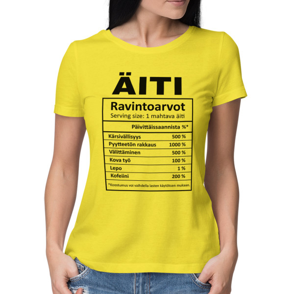 Naisten t-paita "Äidin ainekset"