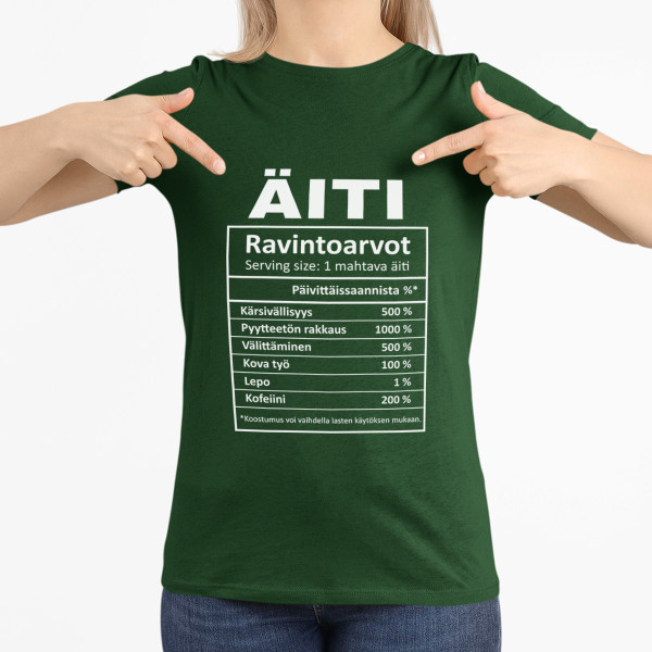Naisten t-paita "Äidin ainekset"