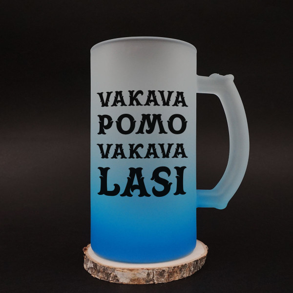 Olutmuki "Vakava pomo, vakava lasi"