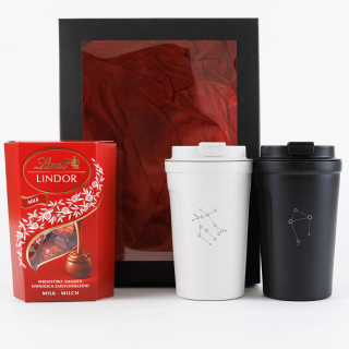 Premium-lahjasetti pariskunnille "Zodiac Constellations" valitsemillasi horoskooppimerkeillä (400 ml)