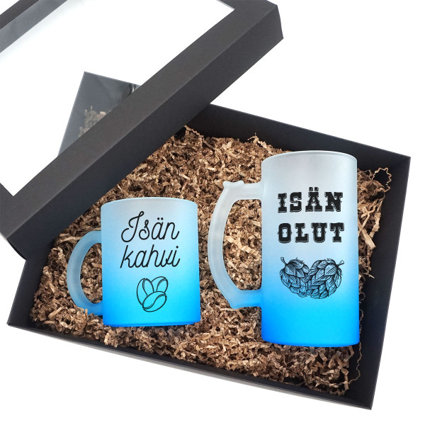 Premium lahjasetti "Isän kahvi ja isän olut"