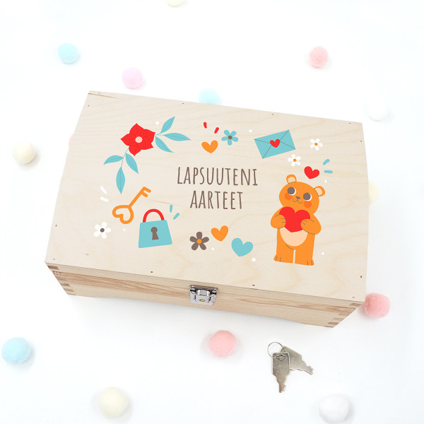 Puinen muistorasia "Lapsuuteni aarteet"
