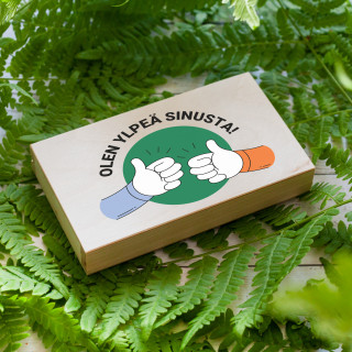 Puinen rahalaatikko "Olen ylpeä sinusta"