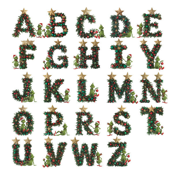 Muki "Grinchin joulu" valitsemallasi kirjaimella