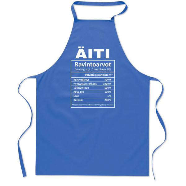 Puuvilla esiliina "Äidin ainekset"