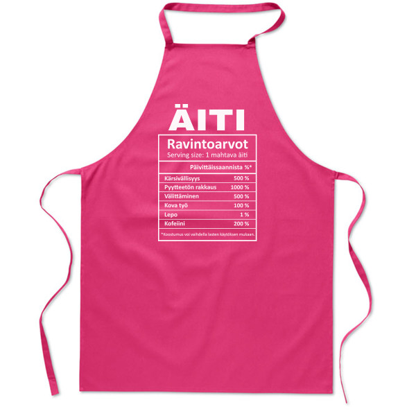 Puuvilla esiliina "Äidin ainekset"