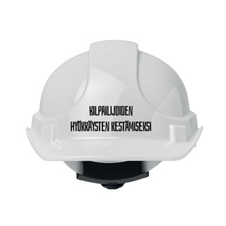 Rakennuskypärä "Kilpailijoiden hyökkäysten kestämiseksi" Rakennuskypärä "Kilpailijoiden hyökkäysten kestämiseksi"