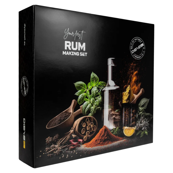 Romminvalmistuspakkaus mausteineen ja cocktail-tarvikkeineen