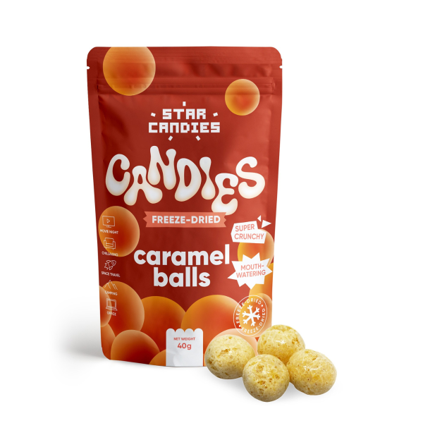 STAR CANDIES Pakastekuivatut makeiset "Caramel balls", 40g.