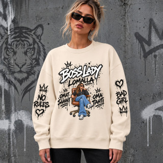 Unisex-collegepaita pastellisävyissä – "Bosslady lomalla" Unisex-collegepaita pastellisävyissä – "Bosslady lomalla"