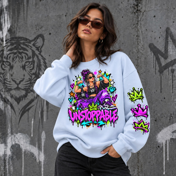 Unisex-collegepaita pastellisävyissä "Unstoppable"