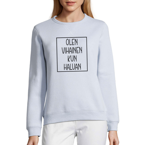 UNISEX pastelli "Sully" collegepaita "Vihainen" UNISEX pastelli "Sully" collegepaita "Vihainen"