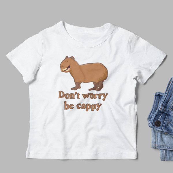 Lasten T-paita "Don't worry be cappy"
