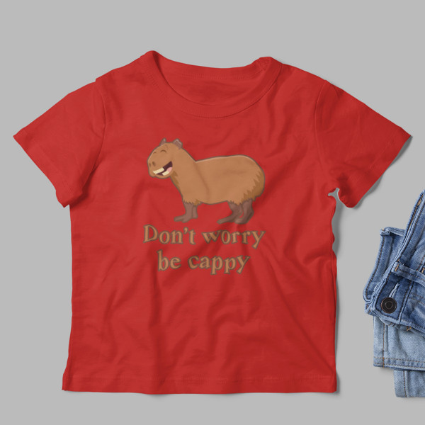 Lasten T-paita "Don't worry be cappy"