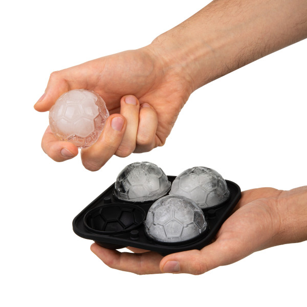 Viski- ja jalkapallofanien setti: Lasi- ja jäämuotteja