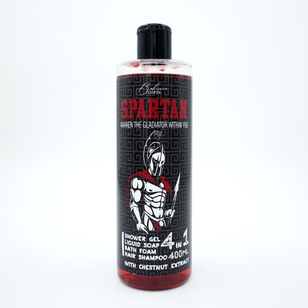 Miesten suihkugeeli, shampoo, vaahto ja saippua 4in1 "Spartan" (400ml)