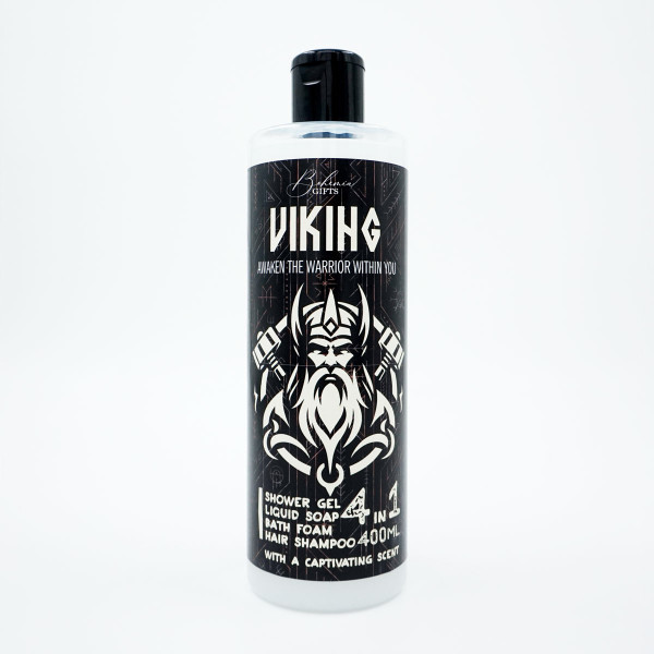 Miesten suihkugeeli, shampoo, vaahto ja saippua 4in1 "Viikinki" (400ml)