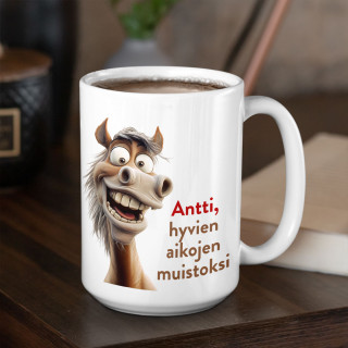 XL-muki "Hyvien aikojen muistoksi" valitsemallasi nimellä (450ml) XL-muki "Hyvien aikojen muistoksi" valitsemallasi nimellä (450ml)